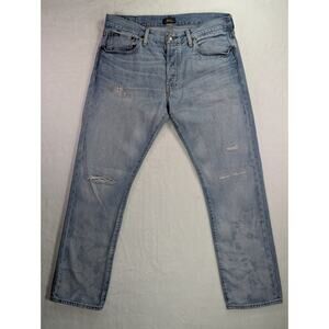 Polo Ralph Lauren 32W 30L The Varick Slim Straight Button Fly Distressed